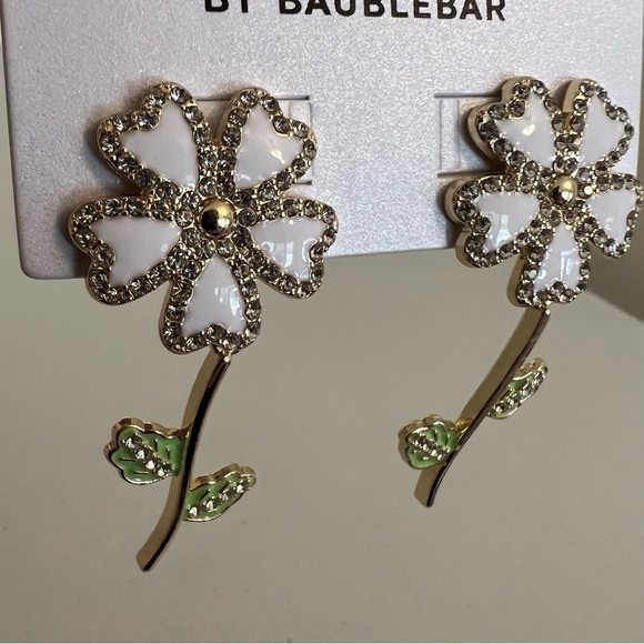 SUGARFIX by BaubleBar White Flower Drop Earrings - Picture 5 of 5